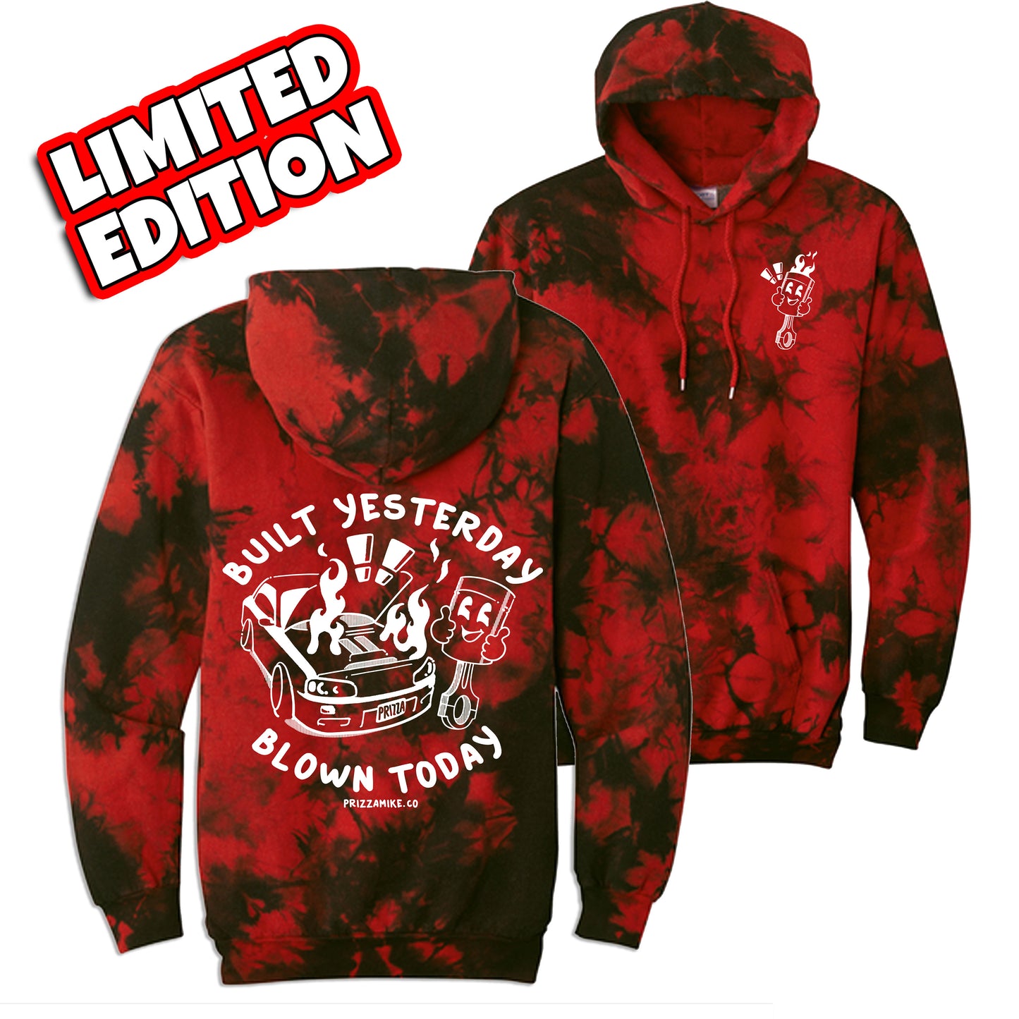 Built / Blown Red Dye Hoodie Limited