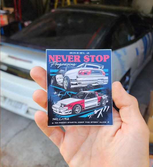 PrizzaMike Never Stop Progressing Sticker